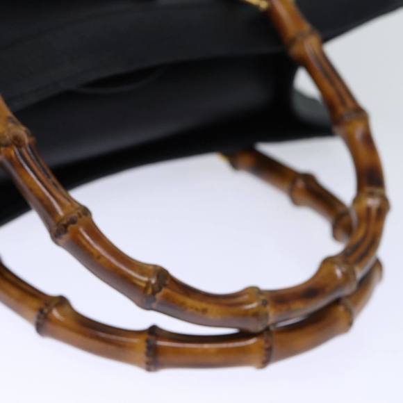 GUCCI Bamboo Hand Bag Leather Black 002 1186 0260 Auth 72838 - Picture 7 of 16